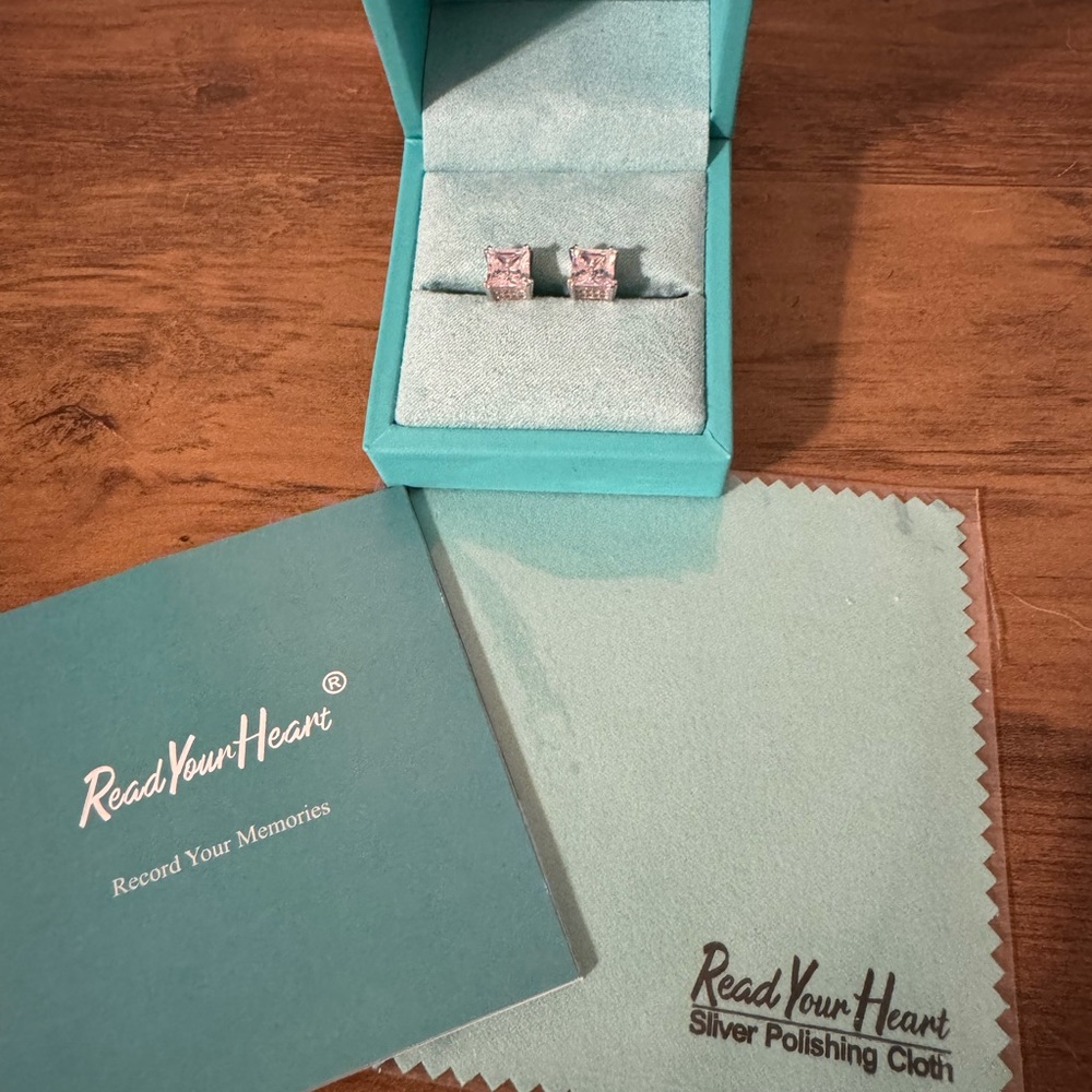 Moissanite Princess Cut Stud Earrings